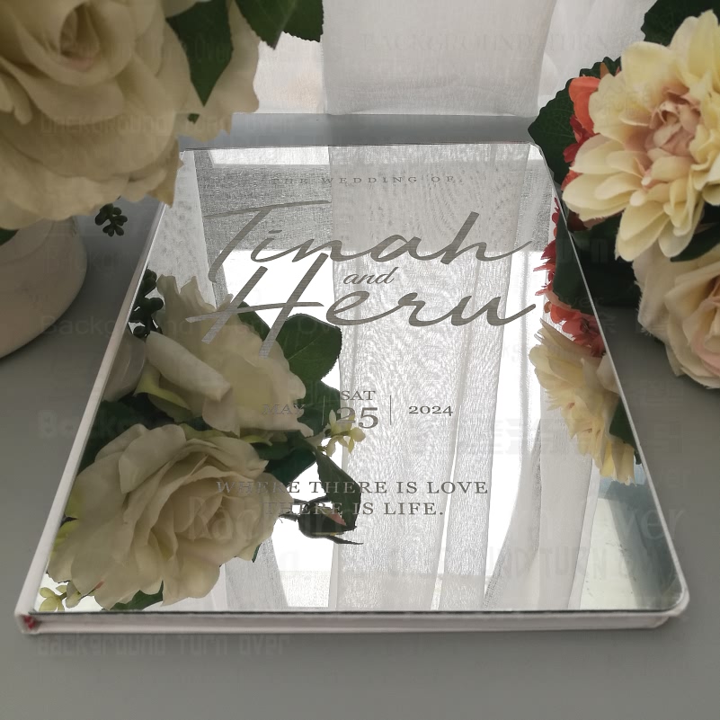 Personalized Guest Book - Buku Tamu Pernikahan Personal Rustic Cermin