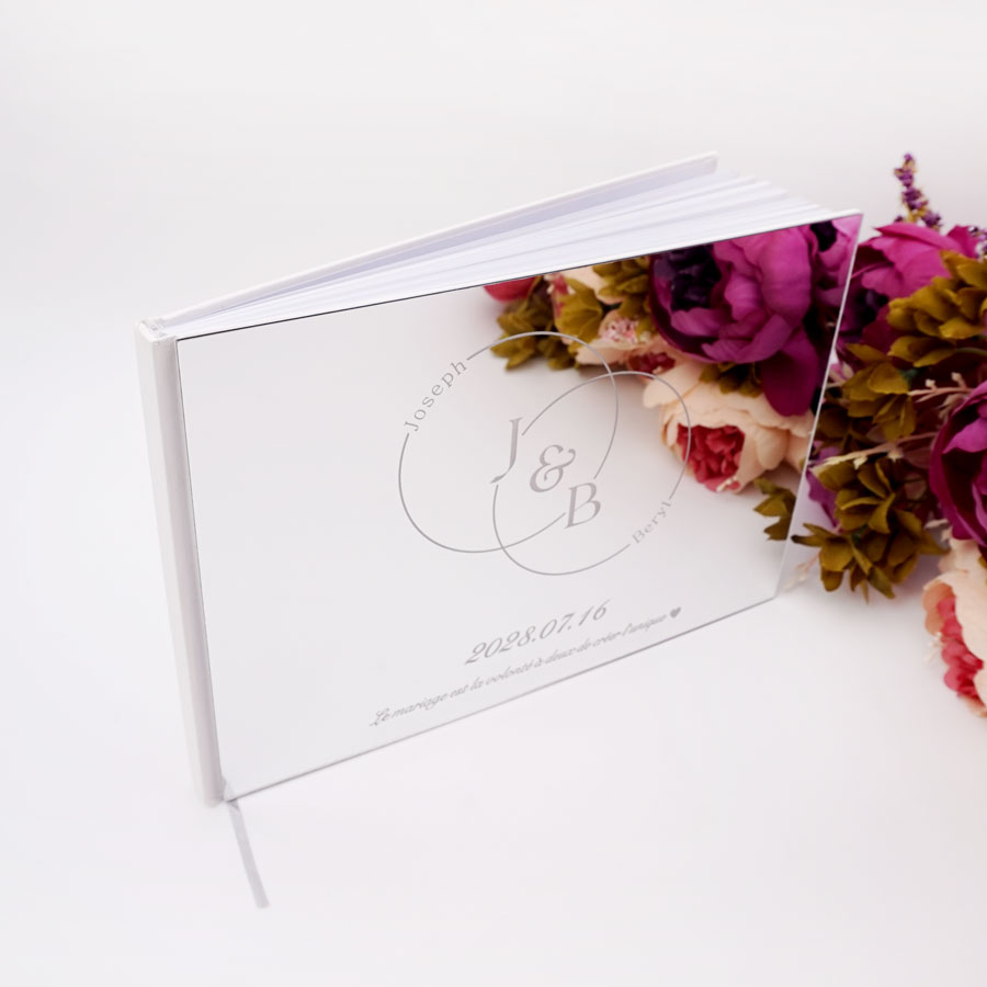 Personalized Guest Book - Pernikahan Pribadi Akrilik Cermin Pernikahan Tamu-Buku