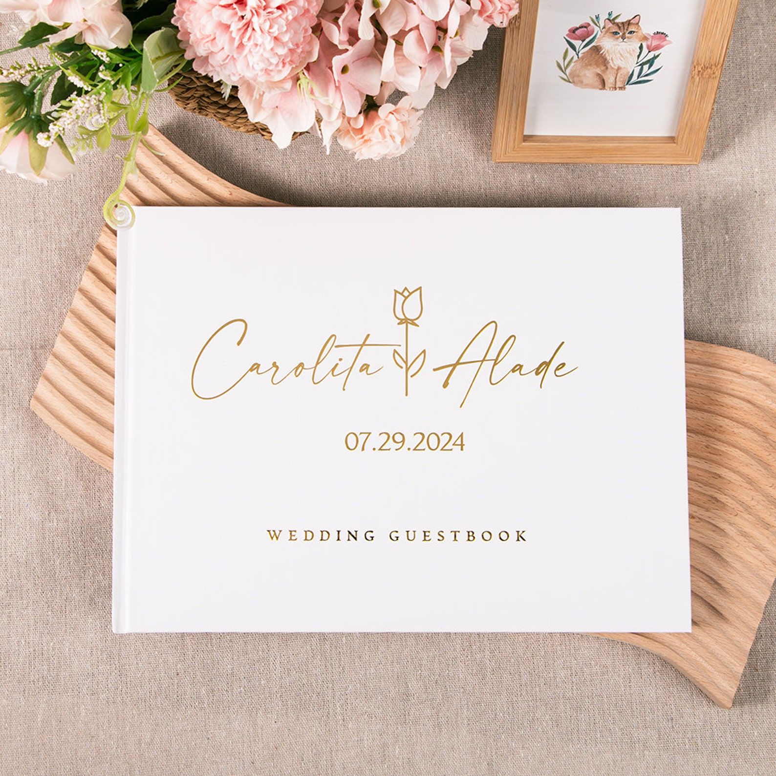 Personalized Guest Book - Buku tamu pernikahan kustom buku catatan