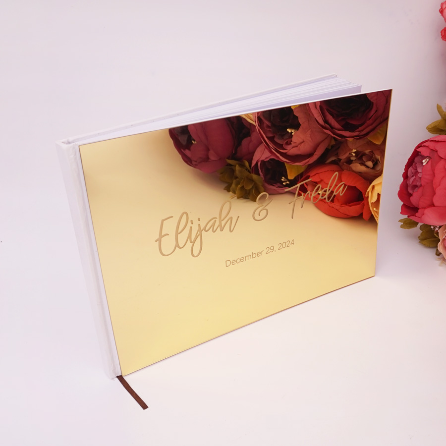 25x18 CM buku tamu unik emas p - Personalized Guest Book ulasan dan harga