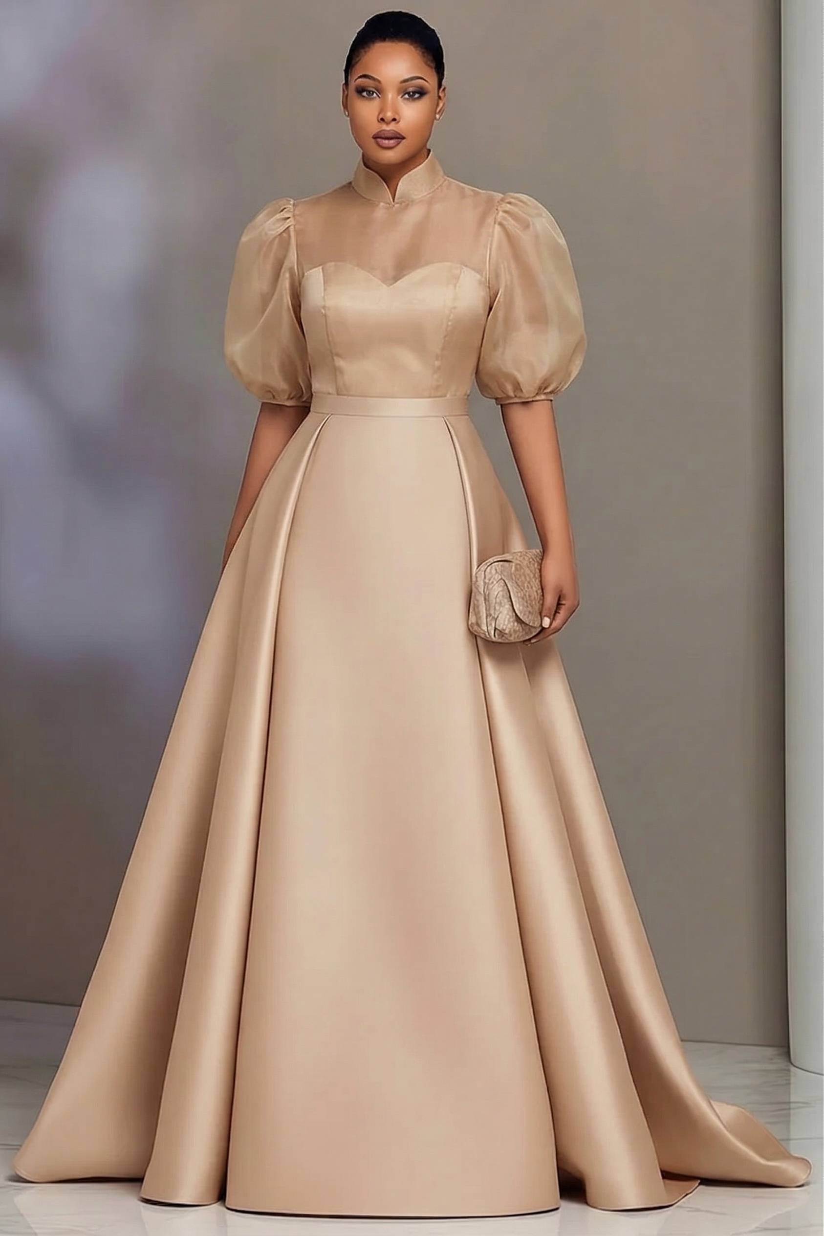 Gaun Prom Satin Elegan Ukuran  - Wedding Support ulasan dan harga